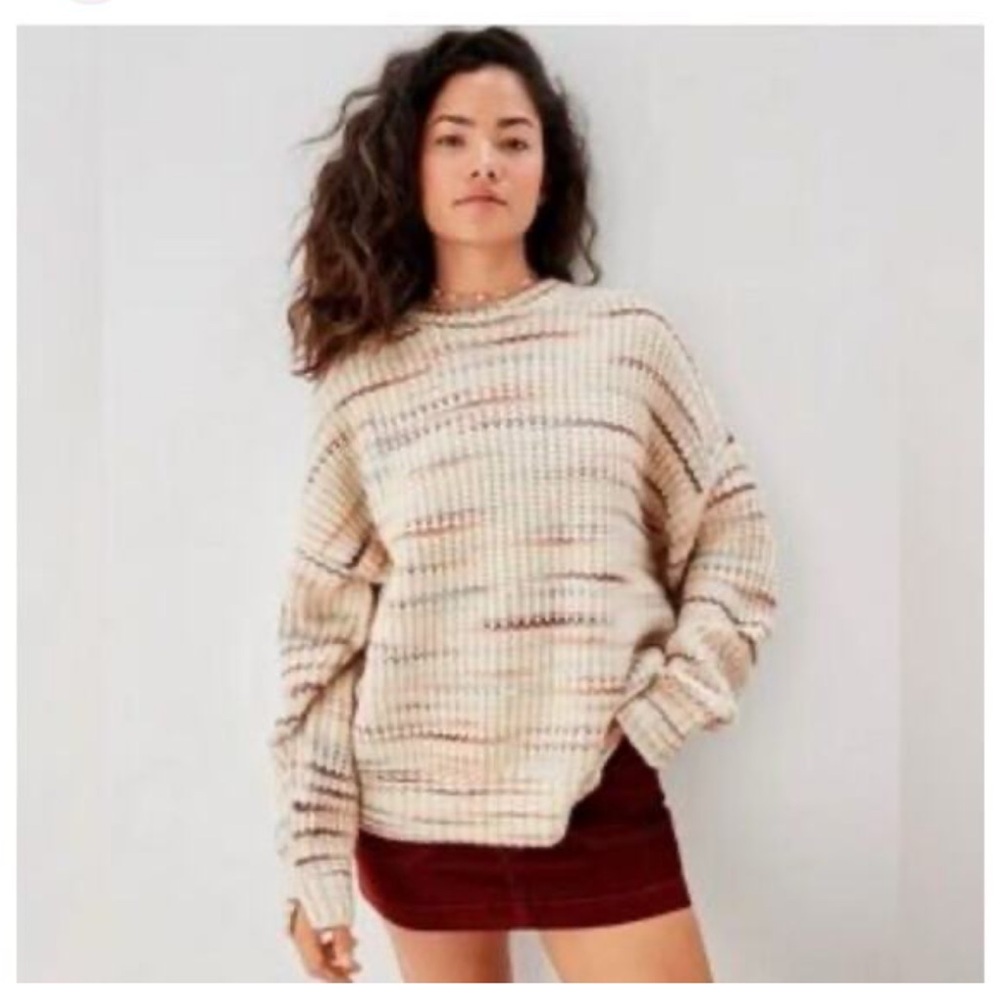 NWT American Eagle Rib Knit Sweater S Cream Tan